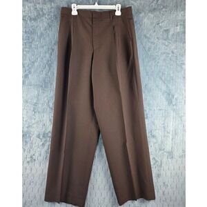 Lucci Collezione Italiana Men Brown Pleated WideLeg Dress Pants 36W 36L RN114572